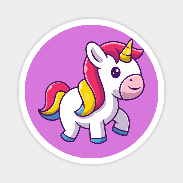 Cute Unicorn Walking Cartoon Magnet by Catalyst Labs